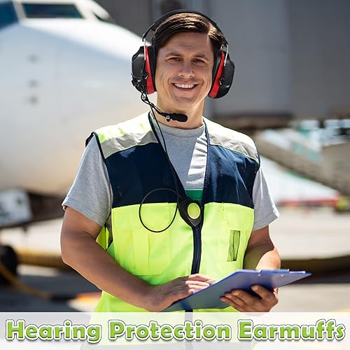 Miniatura 6 de Xuhal 9 orejeras de protección para los oídos, ajustable NRR 28dB reducción de ruido para disparar, cortar y cancelar el ruido