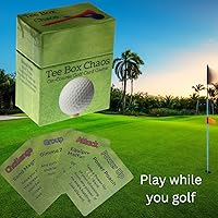 Vista 2 de Tee Box Chaos Juego de cartas de golf, 18 hoyos de diversión, tarjetas de golf impermeables para golfistas, regalos de golf para hombres, accesorios