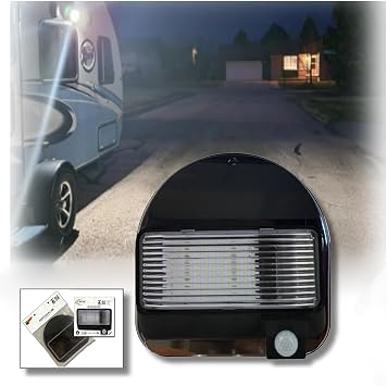 MG1000-450B-RB, RV Motion Security Light, 12 Volt, Exterior Motion Sensor, Bright LED Porch Utility Flood Light, Battery Monitoring Sensor, Adjustable Sensitivity and EMI Suppression