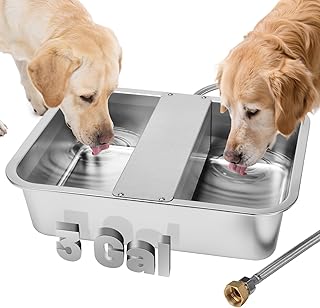 3 Gallon Automatic Dog Water Dispenser, Large Dog Water Bowl Dispenser for Outdoor, Stainless