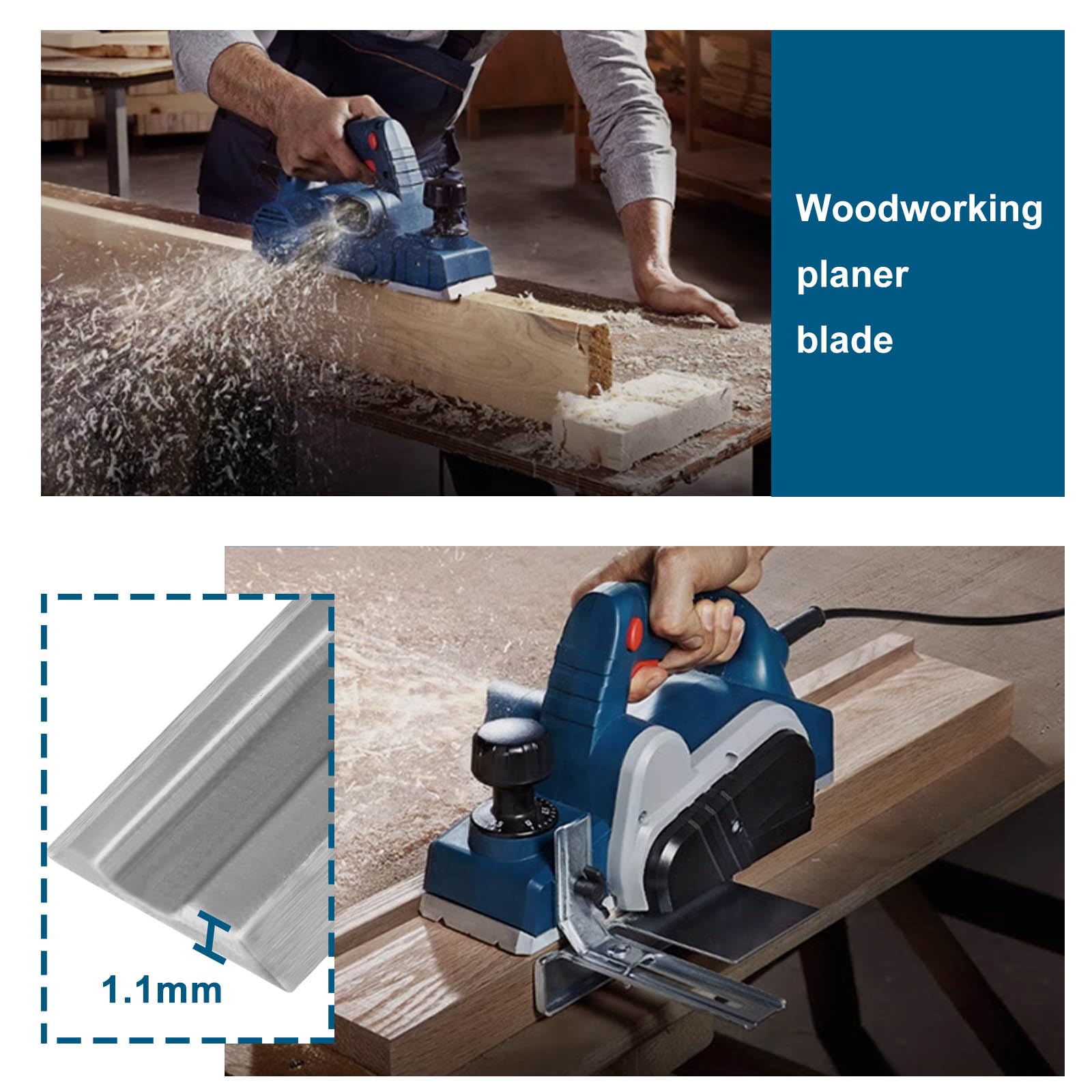 Lame Per Pialla Bosch - Set 4 Pezzi In Metallo Duro, 82x5.5x1.1 Mm - Foto 2