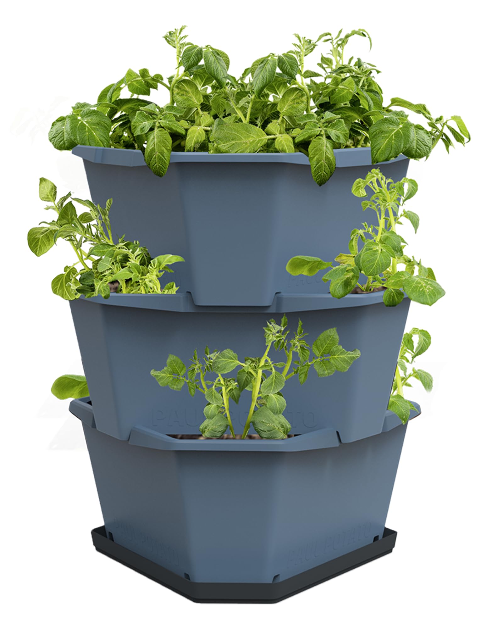 GUSTA GARDEN Paul Potato Tower 3-Tier blue - Raised Bed Tower - Garden & Balcony - Pest protection - 0.2m² - 56L Soil Capacity