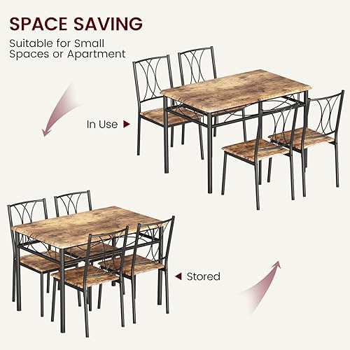 Miniatura 6 de Fancihabor Juego de mesa de comedor para 2, mesa de cocina y sillas para 2, juego de mesa de comedor cuadrada con 2 sillas tapizadas, juego de mesa