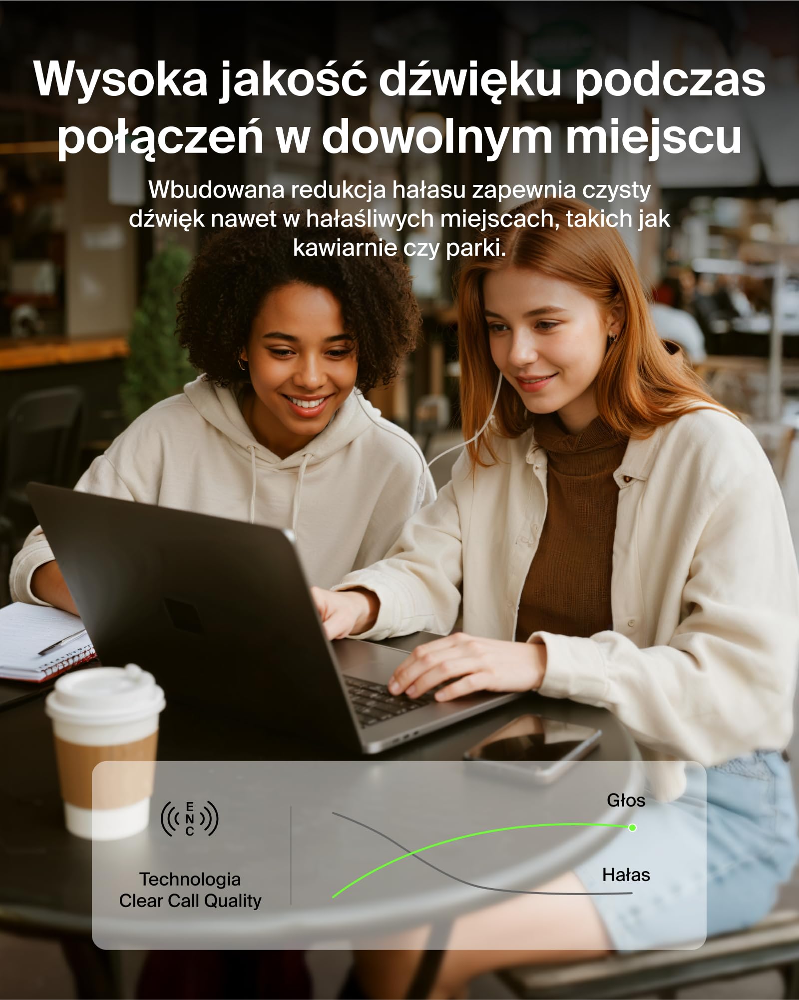 Belkin SoundForm ANC Słuchawki Przewodowe ze Złączem USB-C, Douszne z Mikrofonem – do Urządzeń iPhone 17, iPhone 16, iPad Mini, Galaxy S25, Google Pixel 9, Android i Innych – Białe