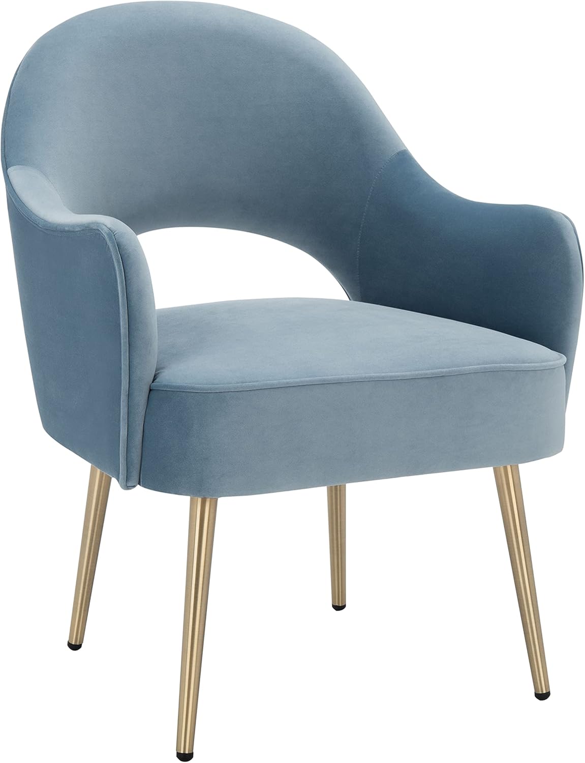SAFAVIEH Home Collection Dublyn Light Blue Velvet/Gold Accent Chair