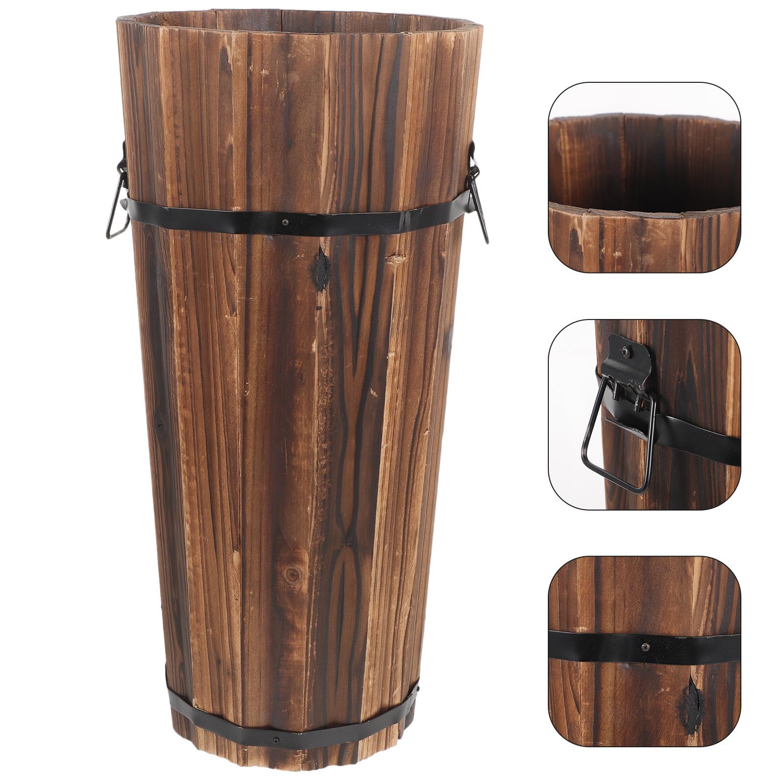 Vaso in Legno per Piante, Marrone, per Casa e Ufficio