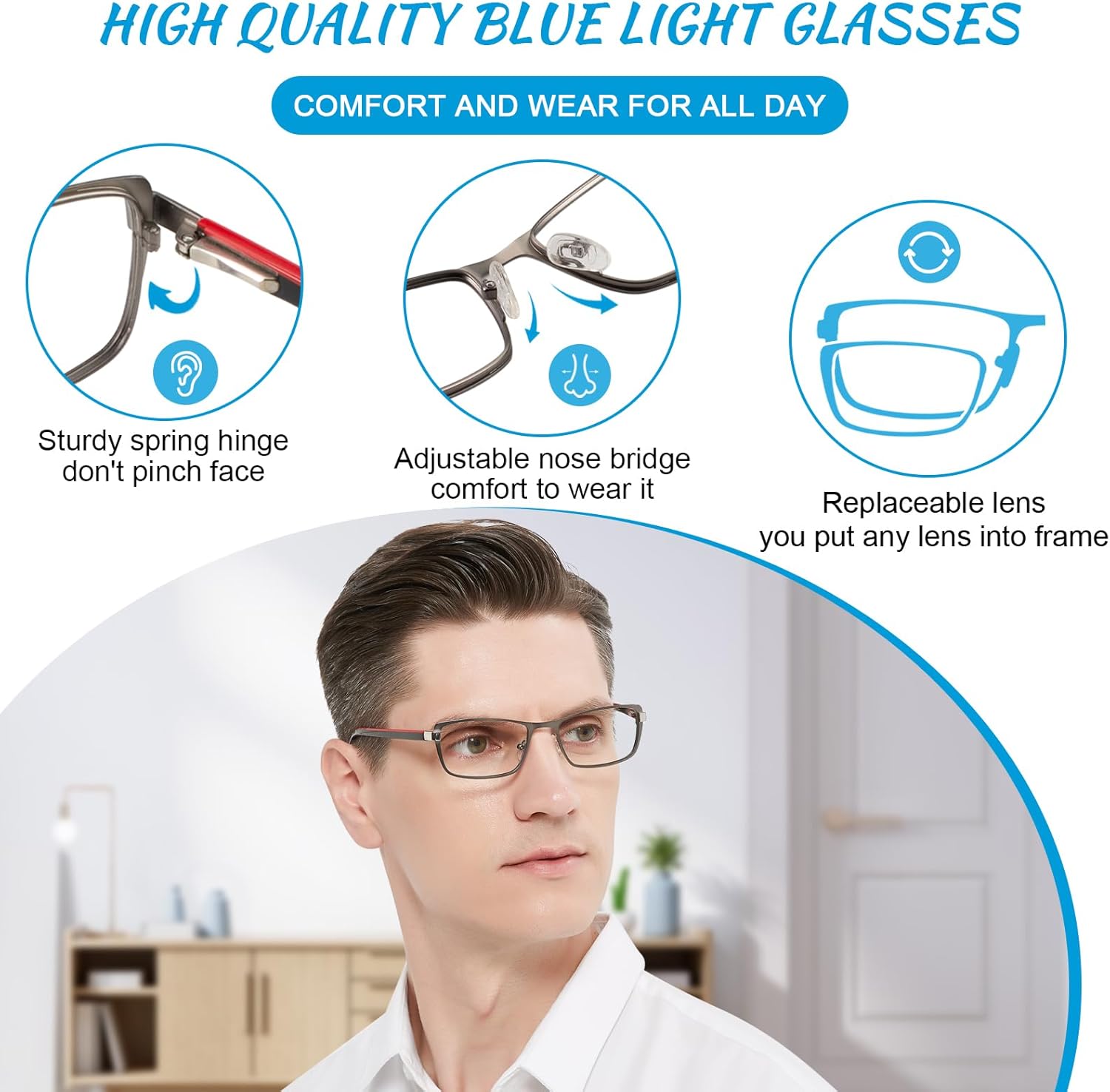OCCI CHIARI Blue Light Blocking Glasses For Women/Men Anti UV Ray Computer Glasses