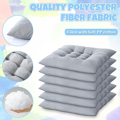 Miniatura 10 de Geetery 12 cojines de suelo cuadrados a granel para el suelo, 15.7 pulgadas, gran grueso, meditación, sentado, tapete para yoga, tatami, aula,