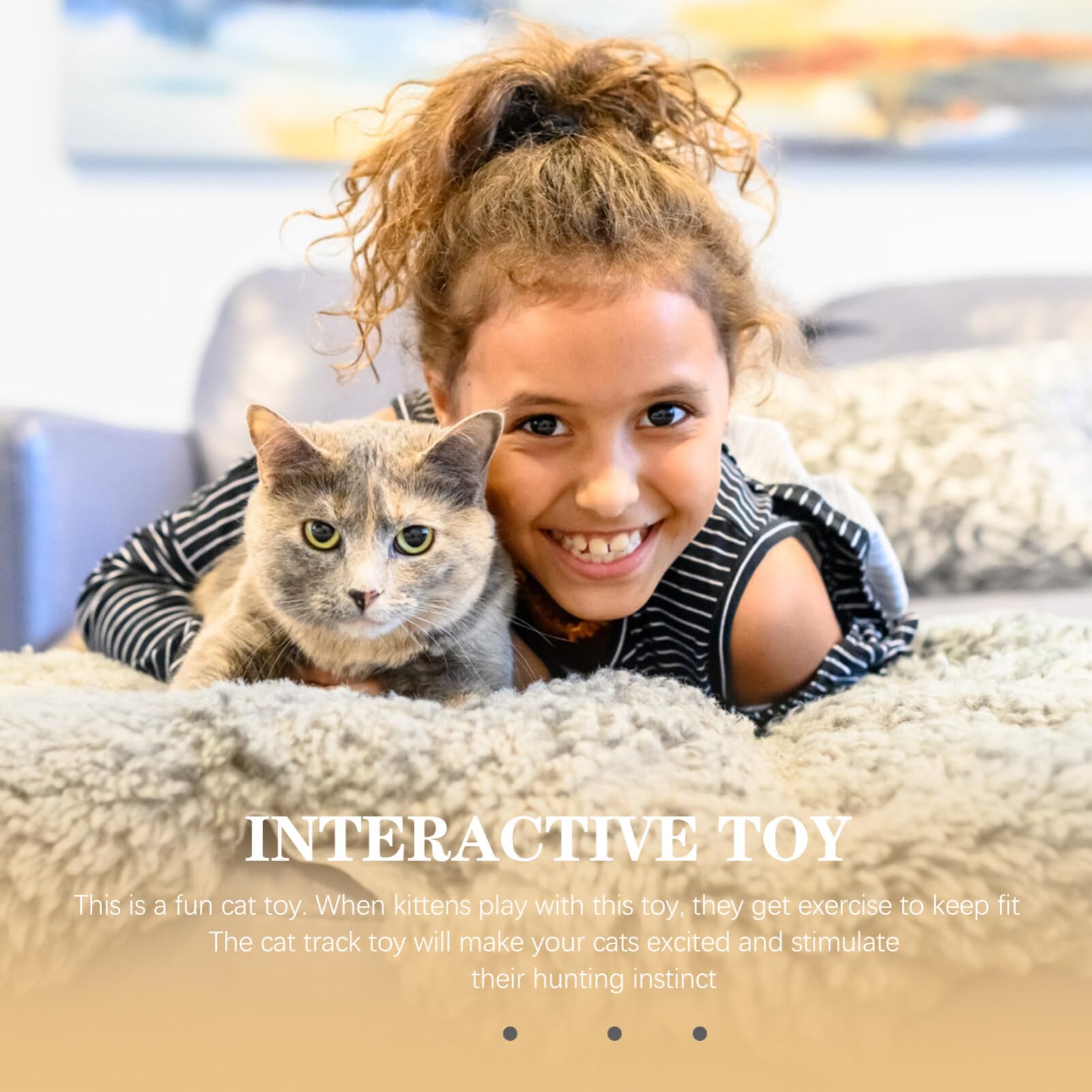 ibasenice Juguete para Gatos Varitas Interactivas para Gatos Bolas Interactivas para Mascotas Juguete para Gatos Pista De Bolas Laberinto De Madera