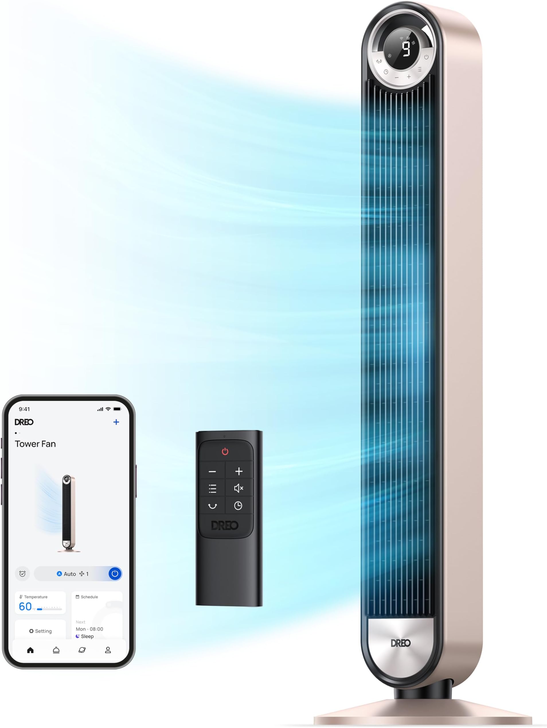 Dreo Cruiser Pro 106 cm Smart Turm Fan, WiFi Alexa Fan, ventilateur oscillant à 90°, 6 niveaux Dreo Cruiser Pro 106 cm Smart Turm Fan, WiFi Alexa Fan, ventilateur oscillant à 90°, 6 niveaux