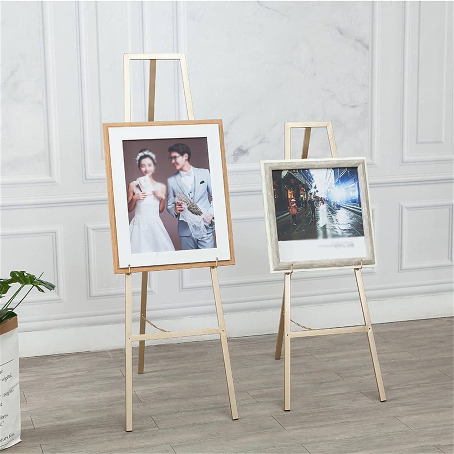 Portable Metal Floor Easel for Adults, Lightweight Professional Art Display Stand, Adjustable Height 120/150cm, Perfect for Painting, Gold Finish, Foldable Design