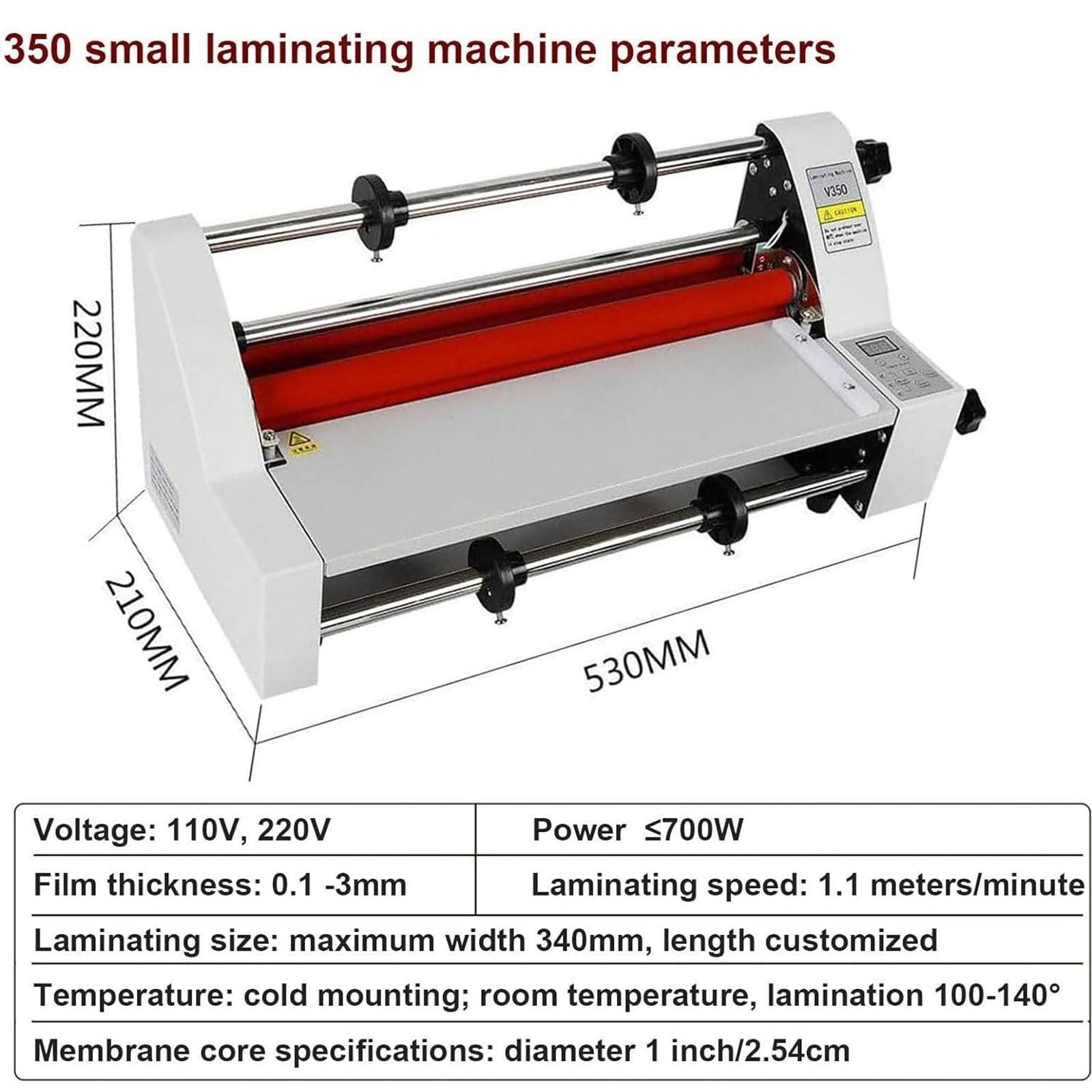 Laminator 350 Mm, Laminator Walcowy Na Zimno I Gorąco V350, Jednostronny I Dwustronny Laminator Termiczny Do Papieru, Kartonu, Forniru, Folii Pvc