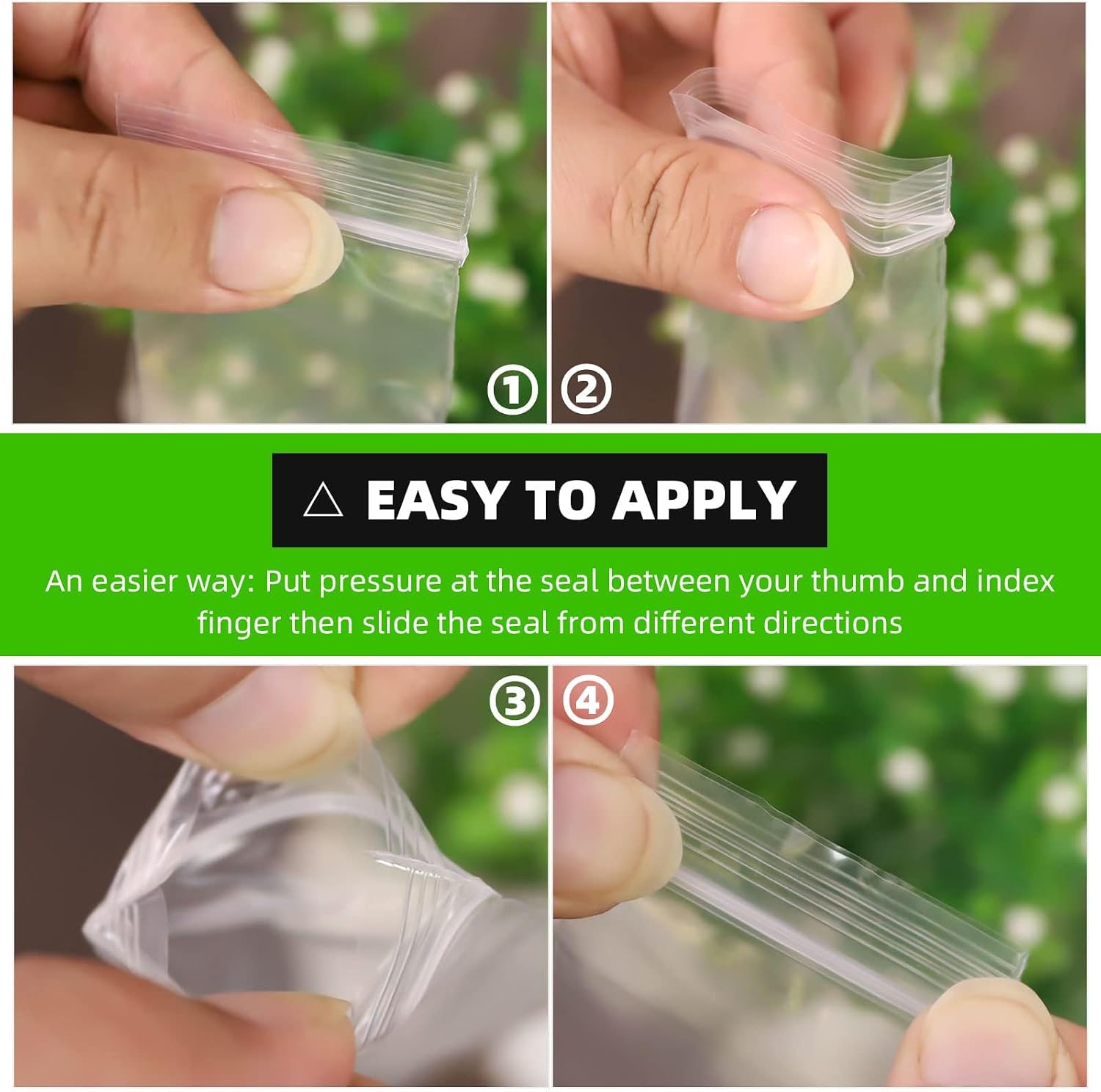 JINYONBAG Small Plastic Bags 4x6, 200pcs, Transparent for Pills, Clear Reusable Baggies for Jewelry, Coins, Candy, etc image 3