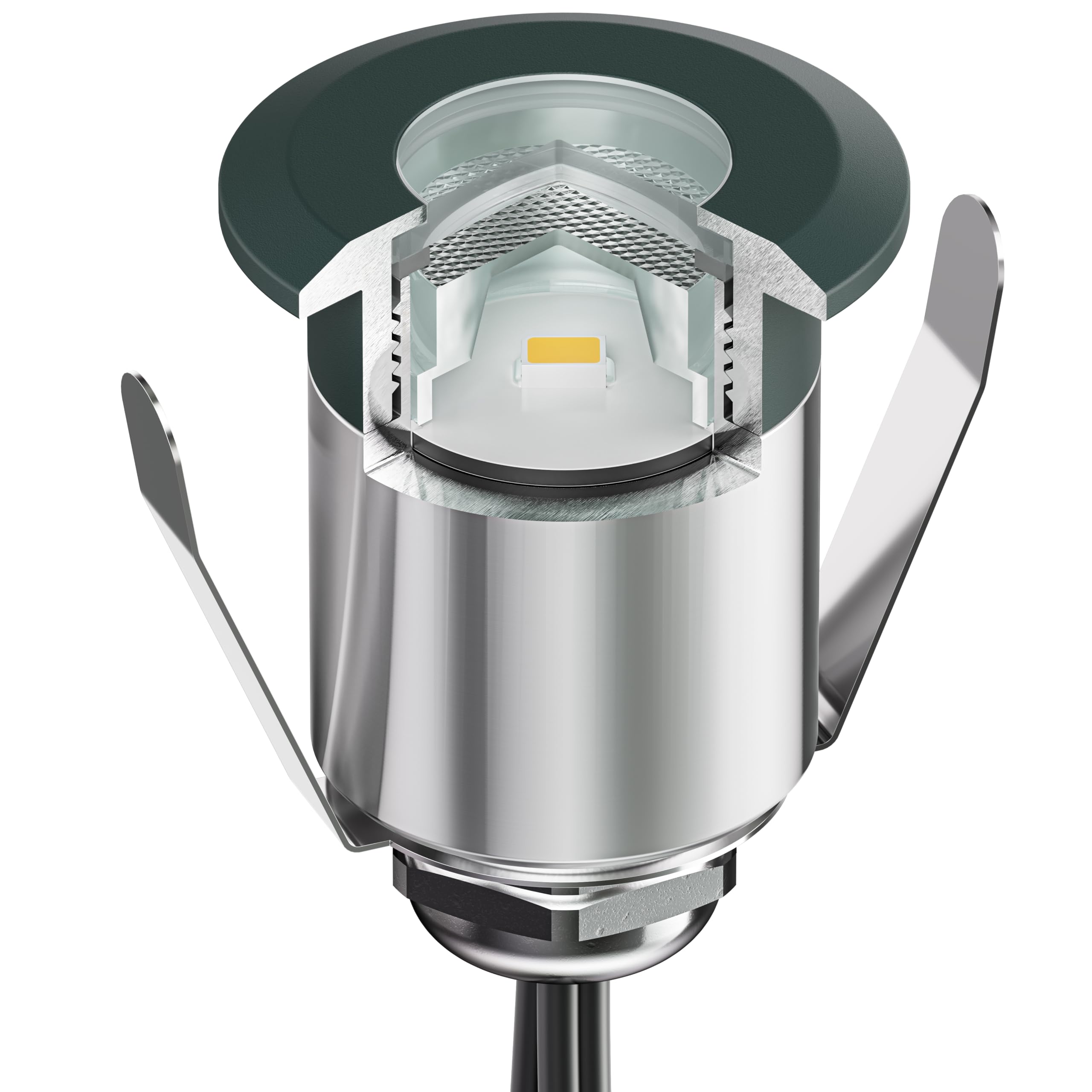 ledscom.de Luce da incasso a terra a LED BINO per esterni, antracite, IP67, 32 mm Ø, bianco caldo, set di 10