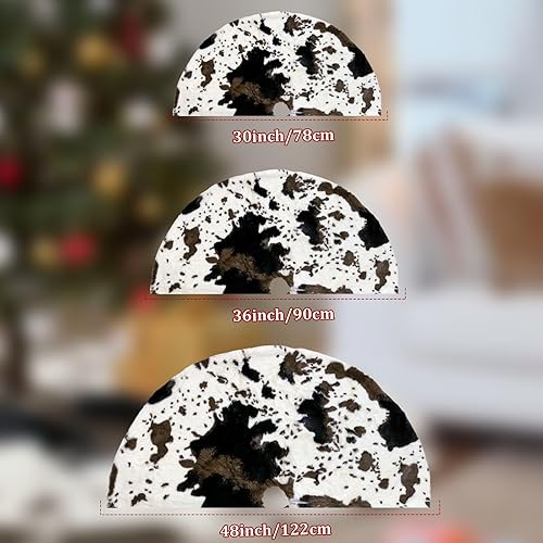 Vista 65 de Faldones blancos de felpa para árbol de Navidad, 36 pulgadas, tapete de lujo de piel sintética para base de árbol de Navidad con patrón de corazón