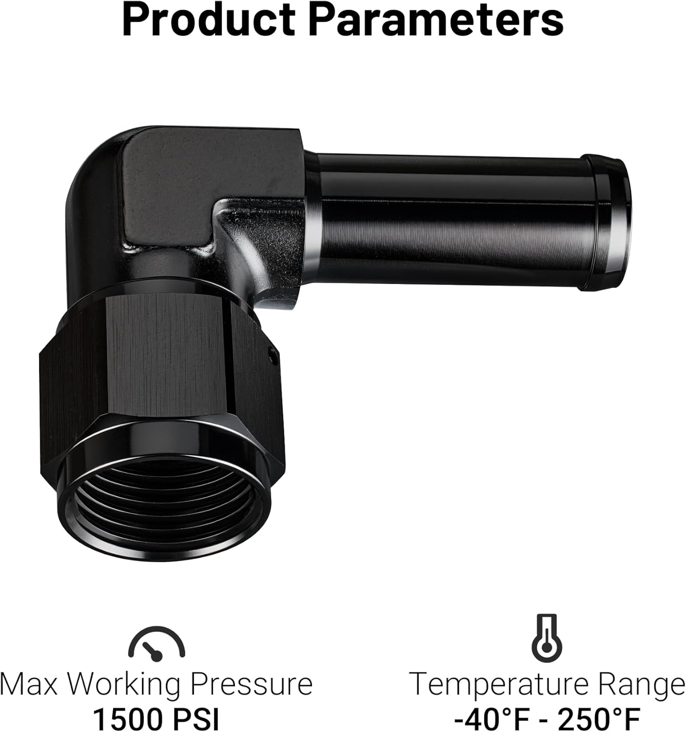 EVIL ENERGY 10AN Female to 5/8" Barb Hose Fitting 90 Degree Swivel 2PCS
