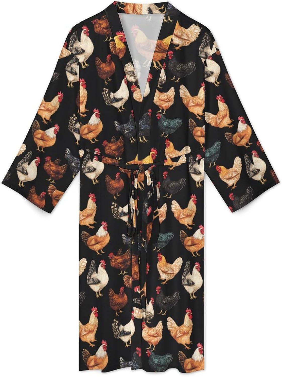 Chickens Mens Robe Long Bathrobe for Women Bath Robes Lightweight Soft Printed Sleepwear