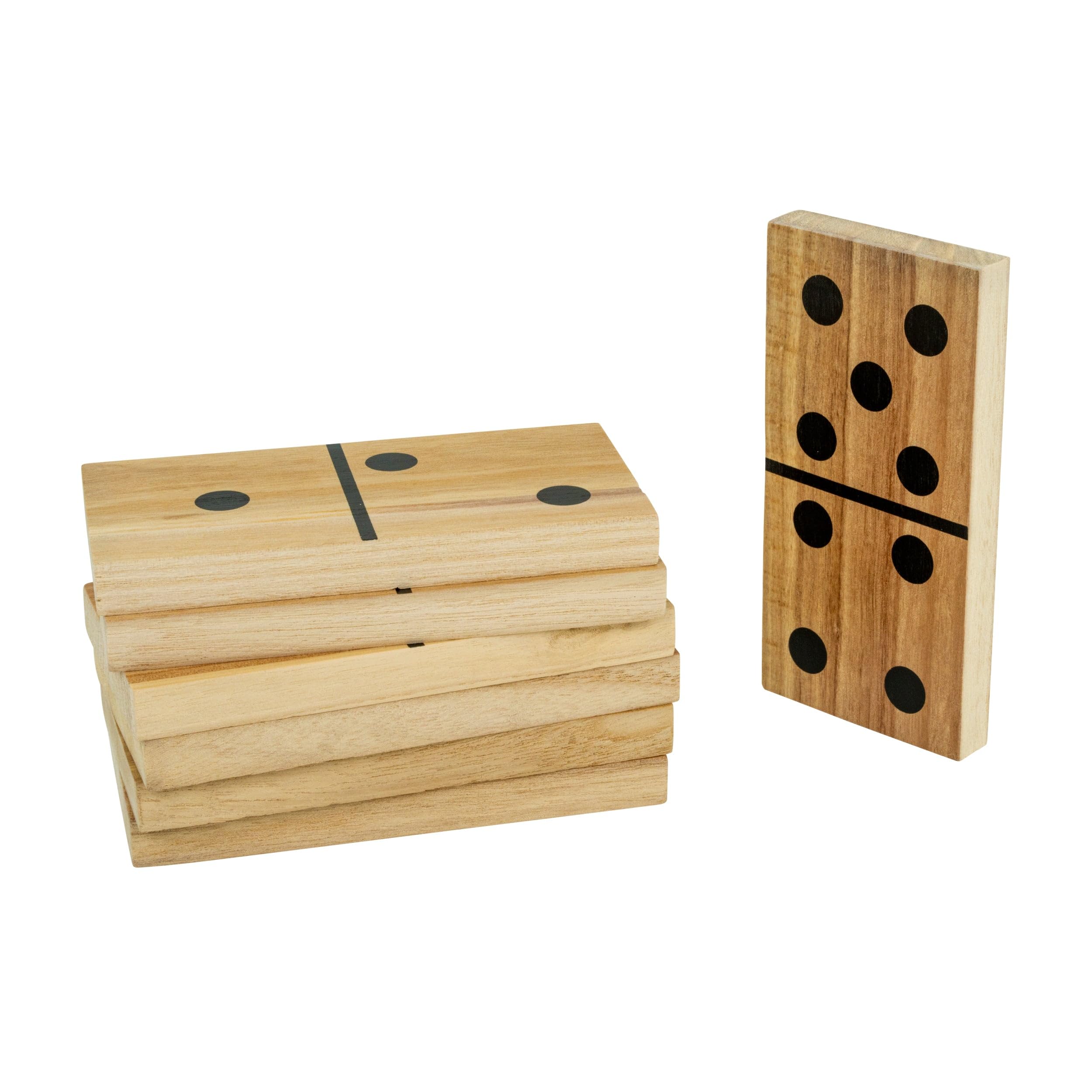 TP Toys FSC® gigantyczny drewniany zestaw domino – 28 elementów – do wewnątrz/na zewnątrz, od 3 lat, rodzinna gra planszowa, rozmiar XXL, dla dzieci i dorosłych