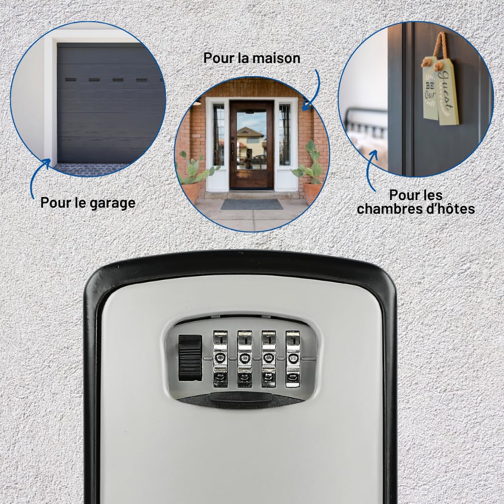 Boîte à clés HERABOX à code big gris argenté - Solution de sécurité pour clés