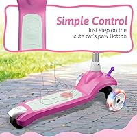 Vista 5 de Kids Electric Scooter for Ages 3-8 – 3-Wheel LED Light-Up Wheels, Adjustable Height, Lean-to-Steer Design, Max 110 lbs – Safe & Fun Ride for