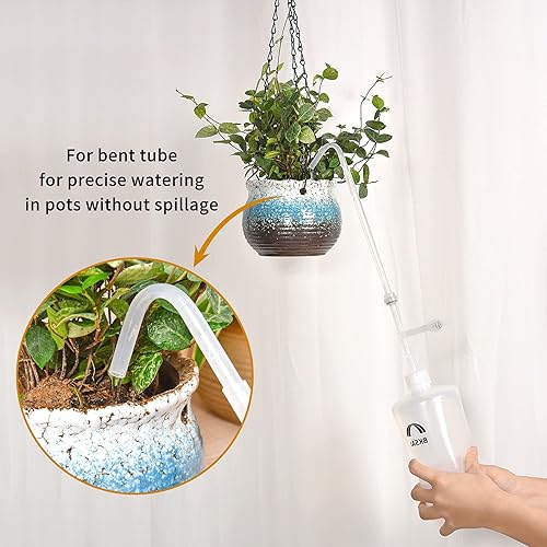 Miniatura 5 de Botella de agua para plantas colgantes de 33 onzas con boquilla larga, botella de riego para suculentas, bonsái, plantas de casa, flores en maceta,