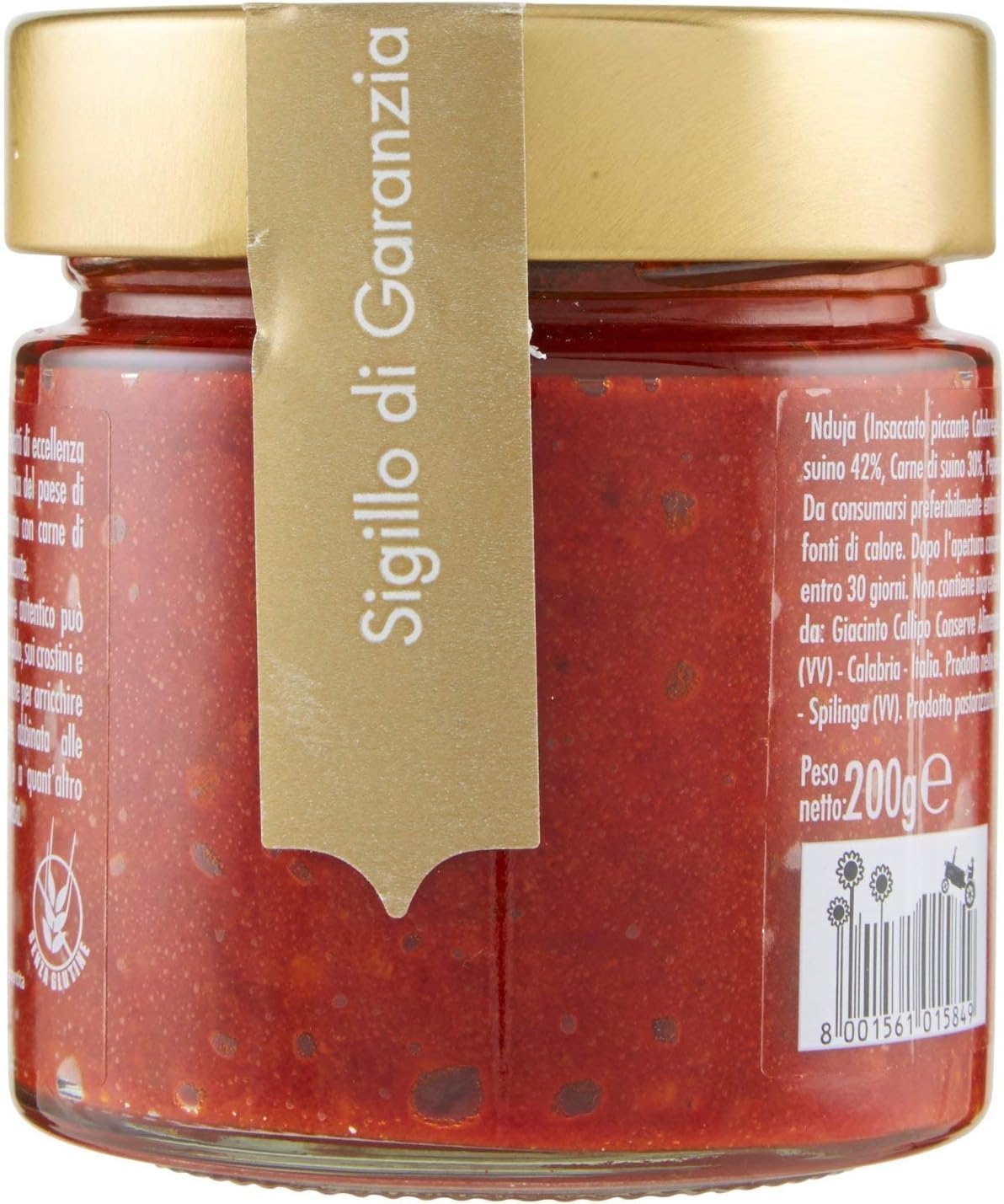 Callipo Nduja di Spilinga, Delizia da spalmare Nduja de Spilinga, délicieuse pâte à tartiner 6 x 200 g + Italian Gourmet Polpa 400 g