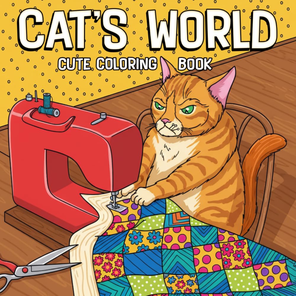 Cat's World Coloring Book: Enchanting Coloring Journey into Whimsical Feline World Featuring Adorable Kittens For Adults and Teens to Relieve Stress