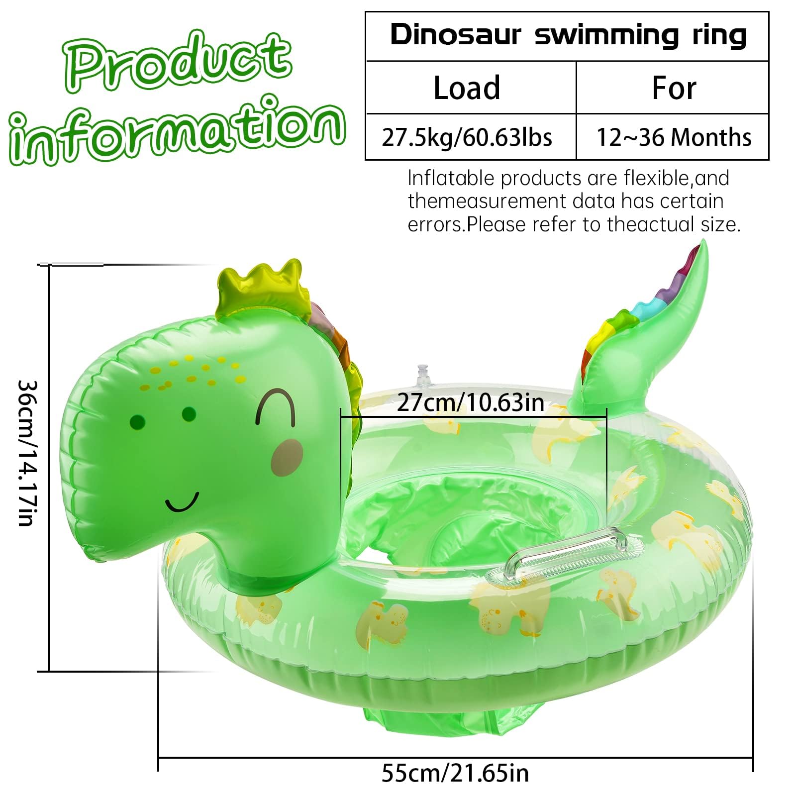Baby Swimming Float, Baby Swimming Ring Pool Float, Toddler Inflatable Swim Floats with Safety Seat and Handle - Image 4