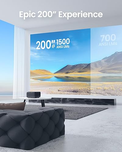 Miniatura 4 de OmniStar L80 - Proyector 4K con WiFi y Bluetooth, proyector de video nativo 1080P de 1500 lúmenes ANSI, enfoque automáticoKeystone, 2 altavoces de