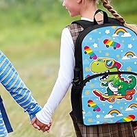 Vista 59 de American Flag Fire Galaxy Pattern Kids Backpack for Boys Girls Elementary Students Bookbag Middle School Bag Lightweight Children Travel Bag