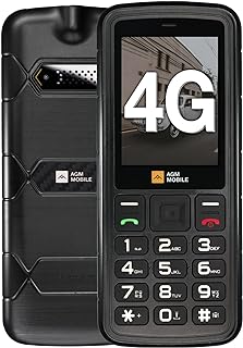 AGM M9 4G Téléphone Portable Senior Débloqué avec Grandes Touches | Robuste Étanche IP68 | Double SIM | Numérotation Rapide | Ergonomique | Téléphone Incassable Pas Cher Écran 2,4 Pouces Noir