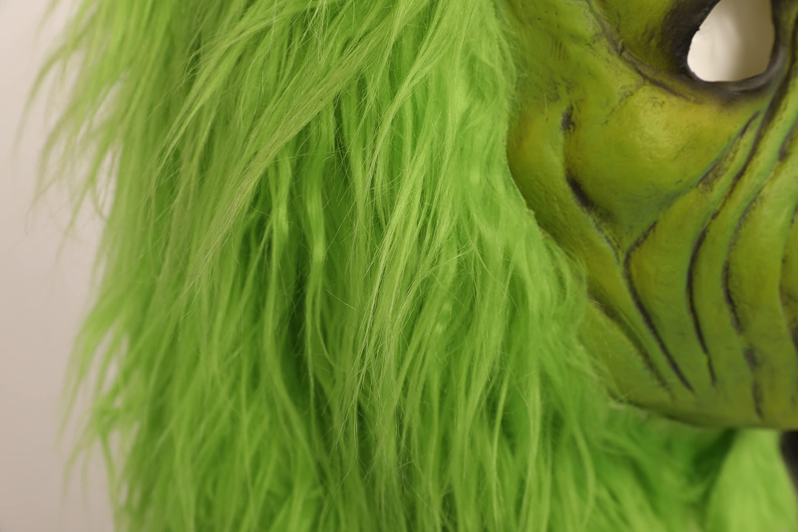 Applysu Grinch Mask Adult Grinch Costume Mask Halloween Xmas Green Monster Cosplay Party Props Christmas Decoration Mask - Image 4