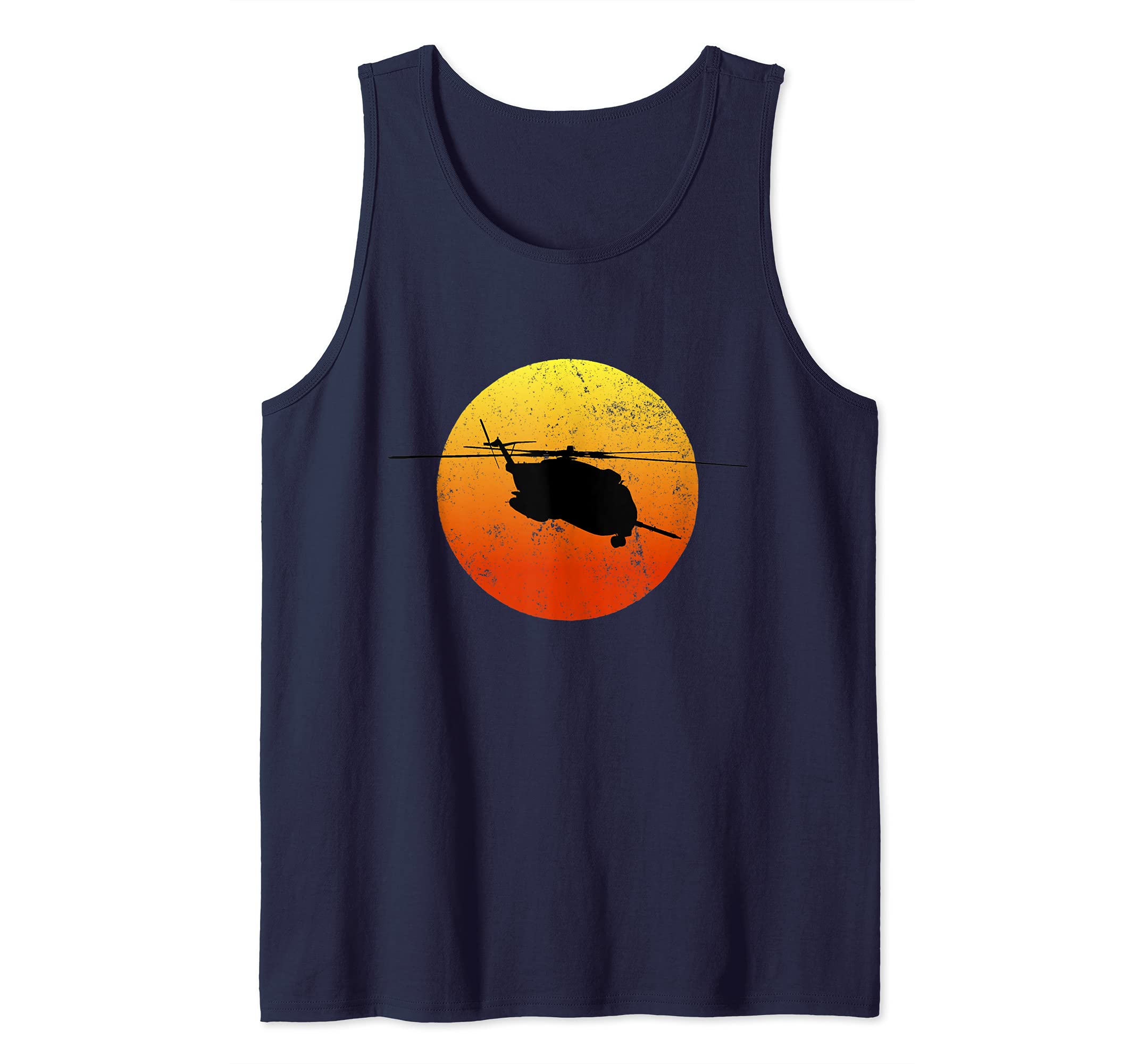 CH53 Super Stallion Silhouette Sunset Helicopter CH53 Tank Top