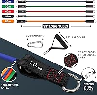 Vista 5 de TheFitLife Exercise Resistance Bands with Handles - 5 Fitness Workout Bands Stackable up to 110/150/200/250/300 lbs, Training Tubes with Large