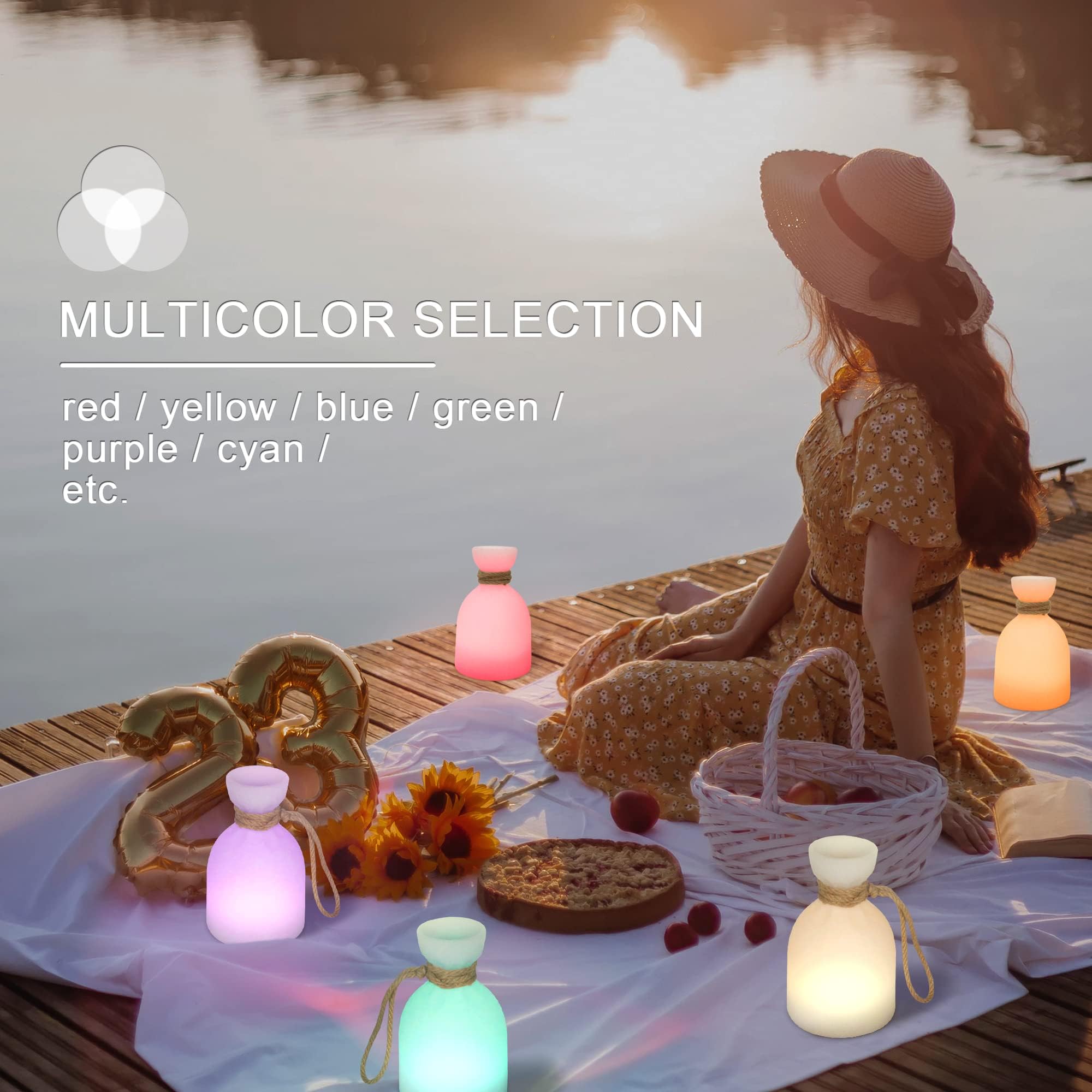 Lampada da Tavolo senza fili 8 colori dimmerabile luce bianca calda lampada senza fili IP54 esterni & interno per giardino, Hotel, ristoranti, camera da letto, USB C [Efficienza energetica A+++]