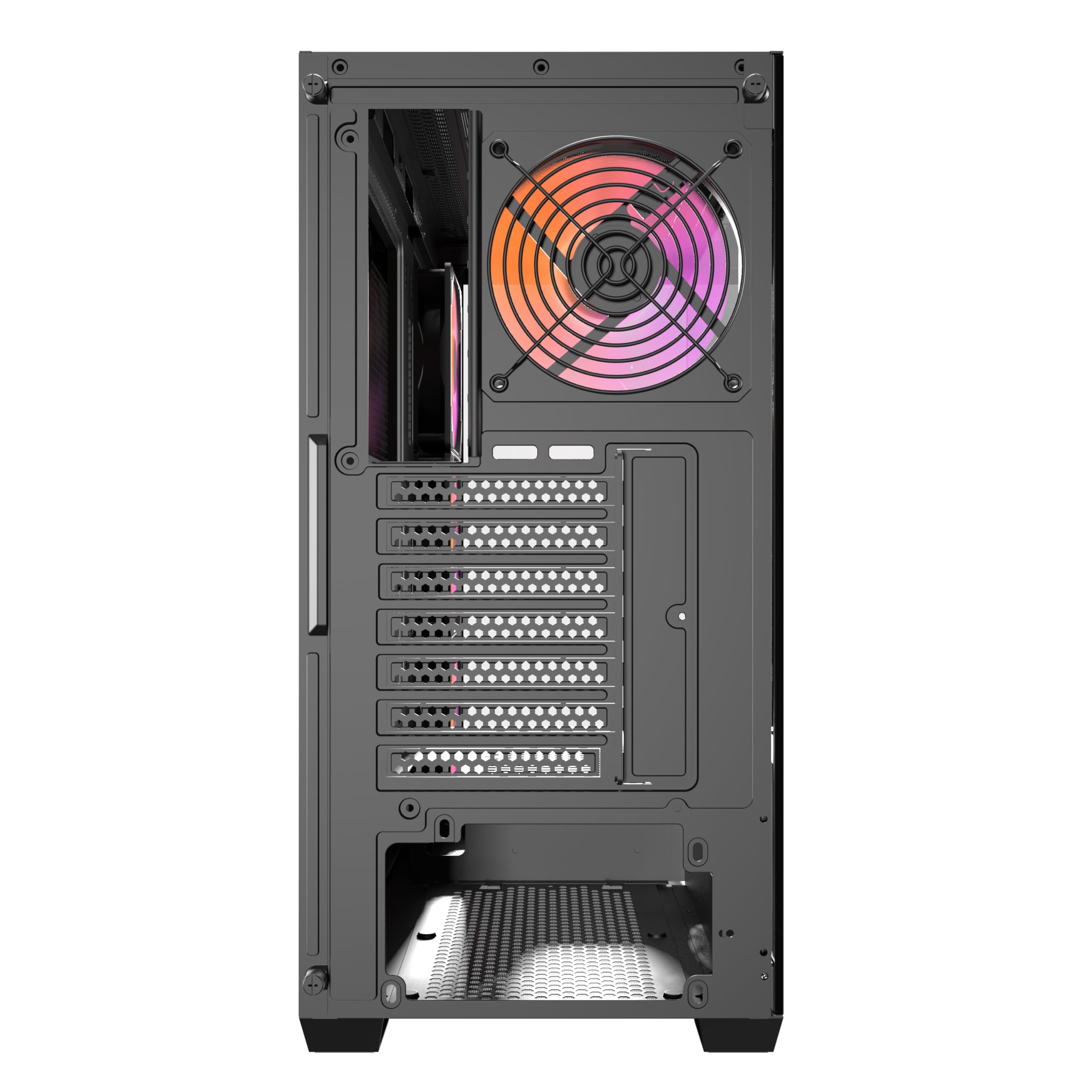 DarkFlash DS900W Caja PC Gaming ATX Cristal Templado Diseño Madera | Panel Lateral y Frontal Cristal Templado, 4 Ventiladores ARGB, USB-C