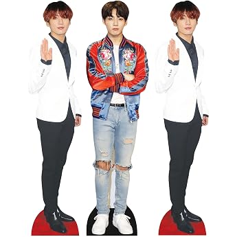 Star Cutouts CS1235 BTS Jungkook Shelf Top Pack of 3 Cardboard Cutouts 31 cm - K-Pop Party Decoration Fan Display & Gift