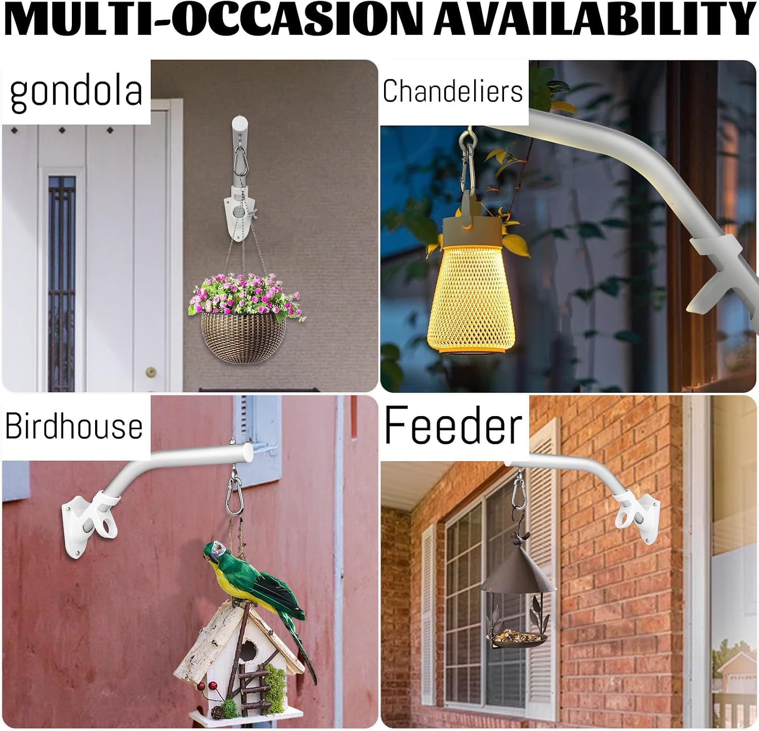 2 Pack Flag Pole Holder Brackets Accessories,Heavy Duty Aluminum Hanging Plant Hook 1 inch Diameter Plant Hooks for Hanging Baskets,Plant Hangers Outdoor(Not Included FlagPole Holder)