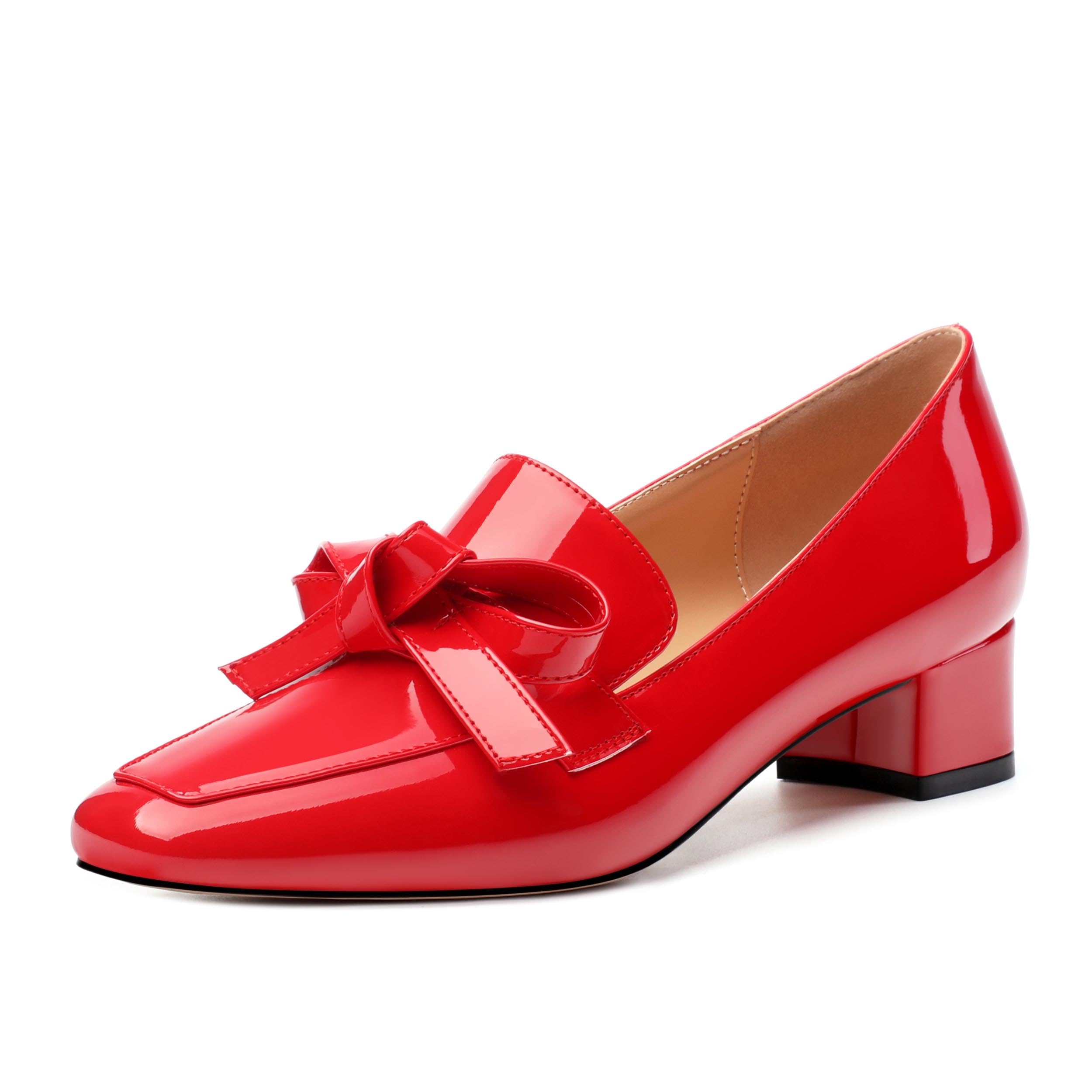 Womens Loafer with Heel, Comfortable Chunky Heels for Women, Loafers Shoes with Bowknot Womens Bunion Dress Shoes