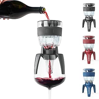 Ourokhome Wine Aerator Pourer - Decanter Spout, Premium Decanter for Red Wine,Designed for All Glasses, Improve Flavor, Enhance Bouquet Aerating Pourer (Black)
