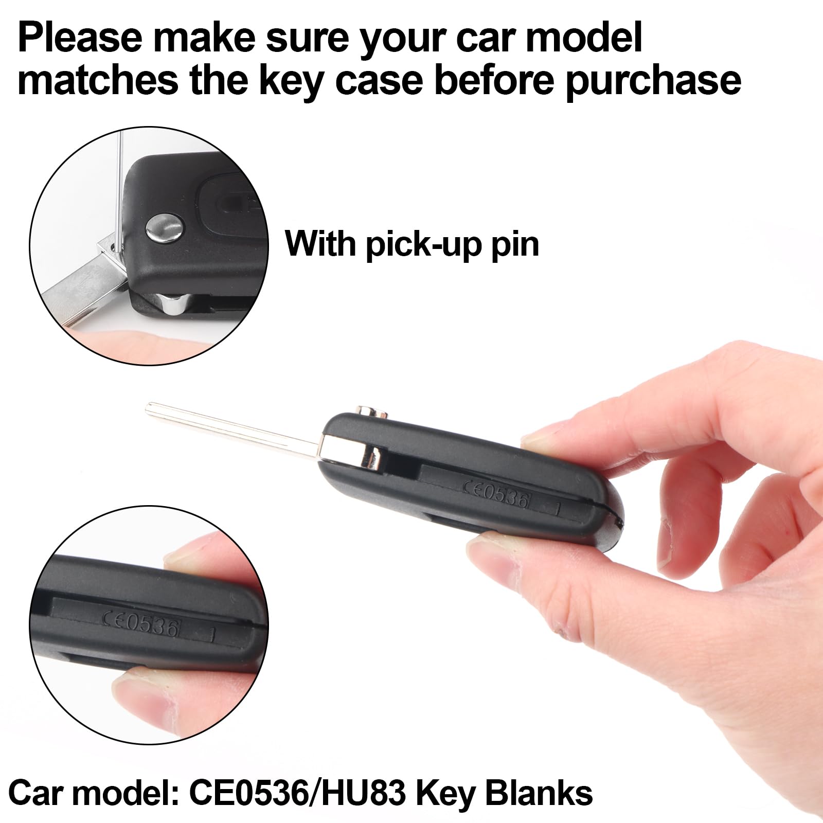 Jongo Guscio Chiave Auto Senza Lama Per Citroen C5, Peugeot 207/307/308 E Jumpy - Telecomando 3 Pulsanti Modello Delphi CE0523
