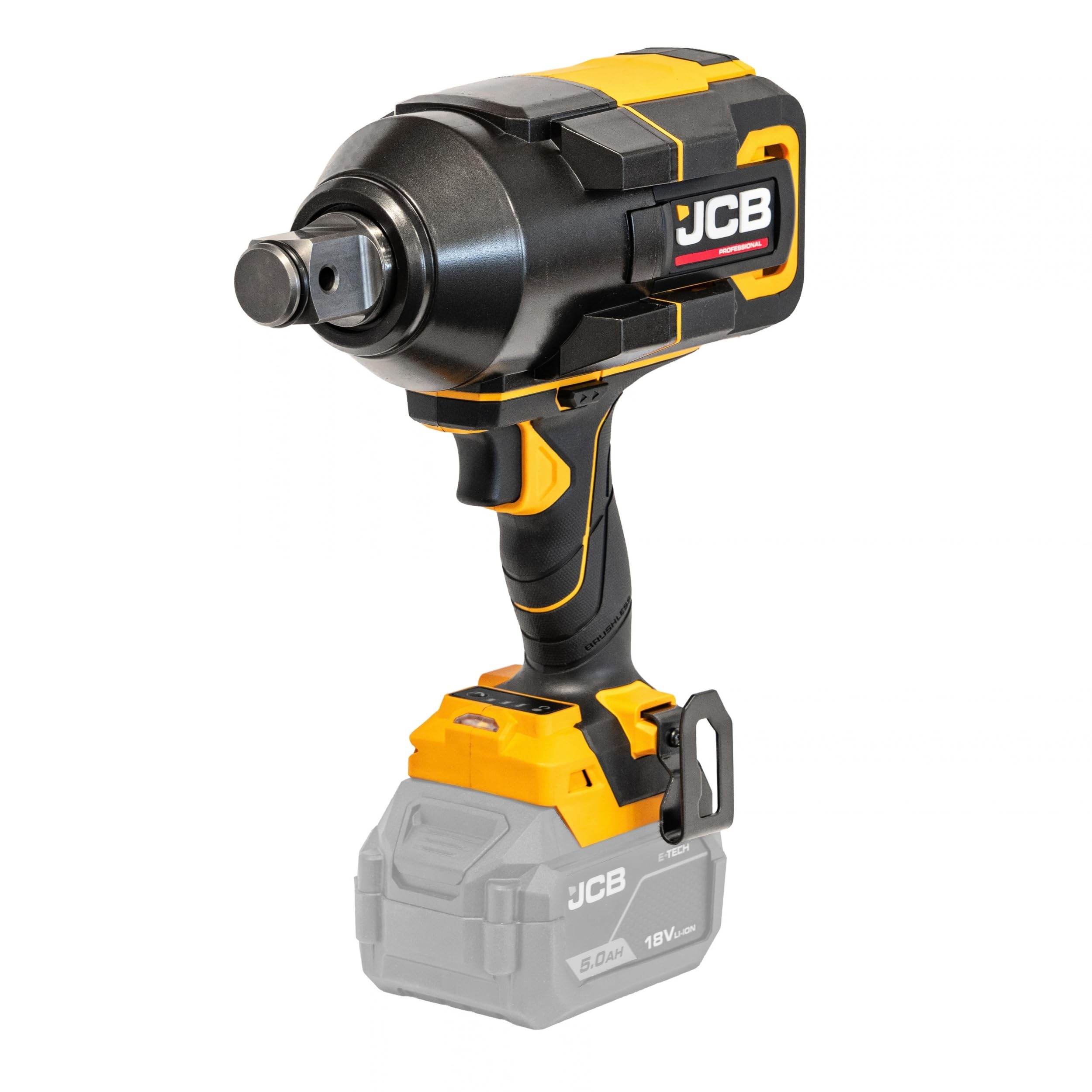 JCB Pro 18V Brushless 1-Inch Impact Wrench, 2300Nm Breakaway Torque, 2100Nm Fastening Torque, 3 Speed Settings, LED Work Light, Body Only, 3 Year Warranty
