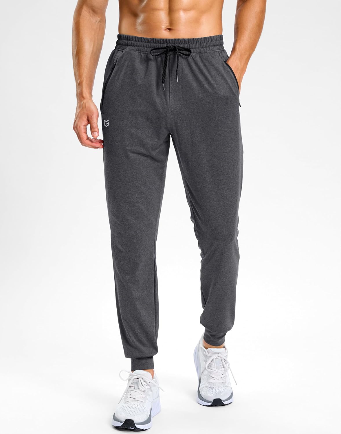 G Gradual Men's Sweatpants with Zipper Pockets Stretch Tapered Joggers Quick Dry Athletic Workout Gym Pants for Men - Image 2