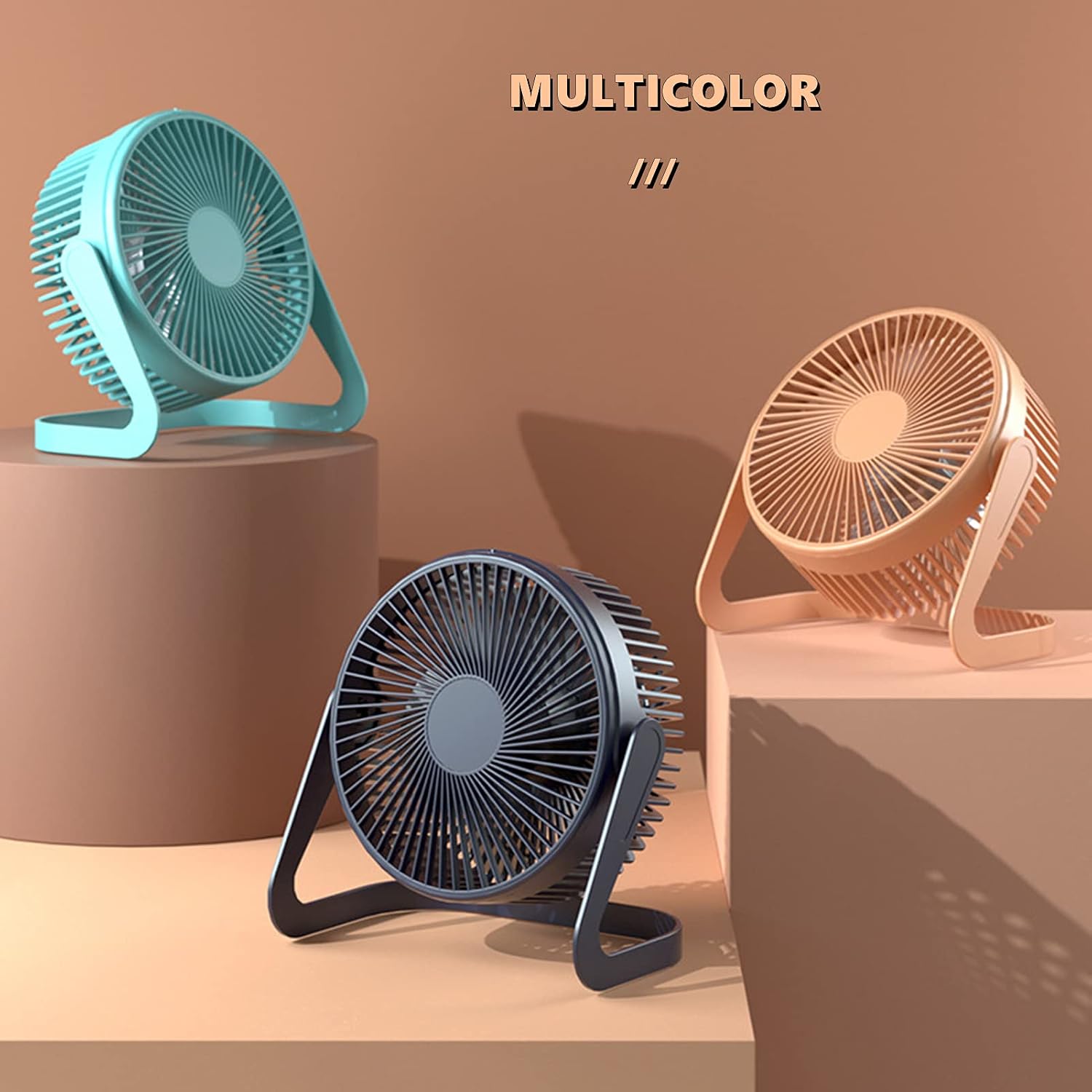 Chchmu USB Fan 5 Inch Mini USB Desk Table Fan Personal Portable Desktop Cooling Fan Powered by USB PC Netbook for Camping Home Office Outdoor Travel, Strong Wind, Green