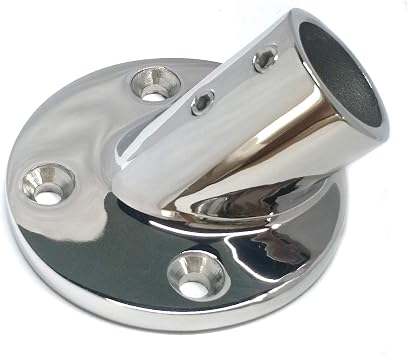 Heavy Duty 316 Stainless Steel Marine Grade Casting Boat Hand Railing Fittings 1 Round Base 30 Degree Tube Base
