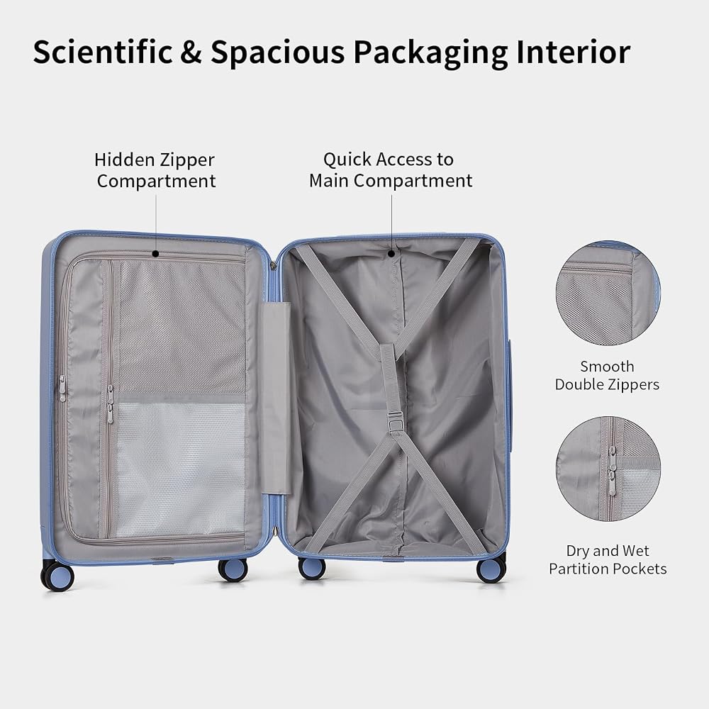 Amazon.com | aji Carry On Luggage 22x14x9 Airline Approved with 8