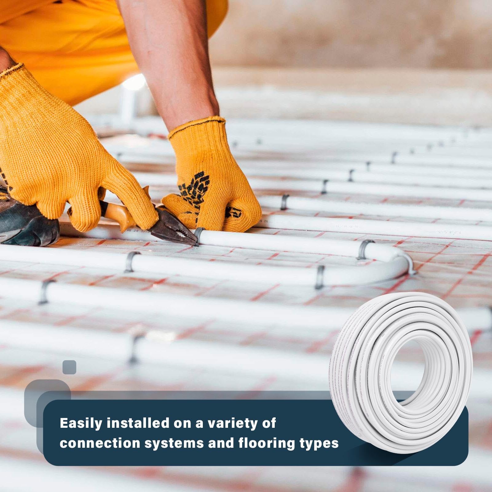 Tubería de tubería de plomería, tubo de agua flexible - 328 ft tubería compuesta multicapa,Capa de aluminio interno de piso radiante de calor radiante a prueba de fugas de 0.08 pulgadas para fontanerí