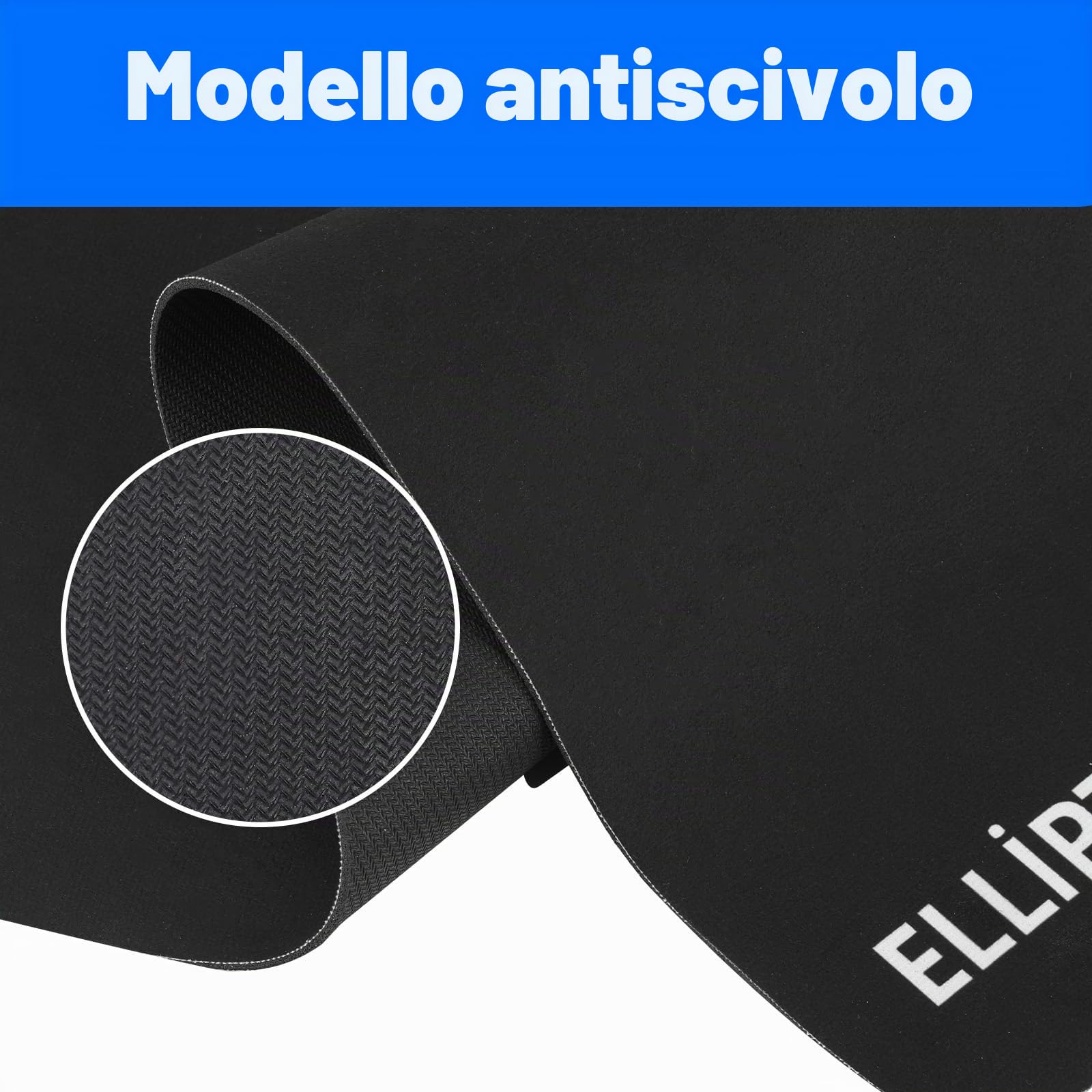 Gosknor Tappetino Esercizi per le Gambe Ellipse, 60x40cm Tappetino Antiscivolo Allenamento Macchine Ellittiche Sotto la Scrivania Tappetini Attrezzi per Esercizi per Domestico Ufficio