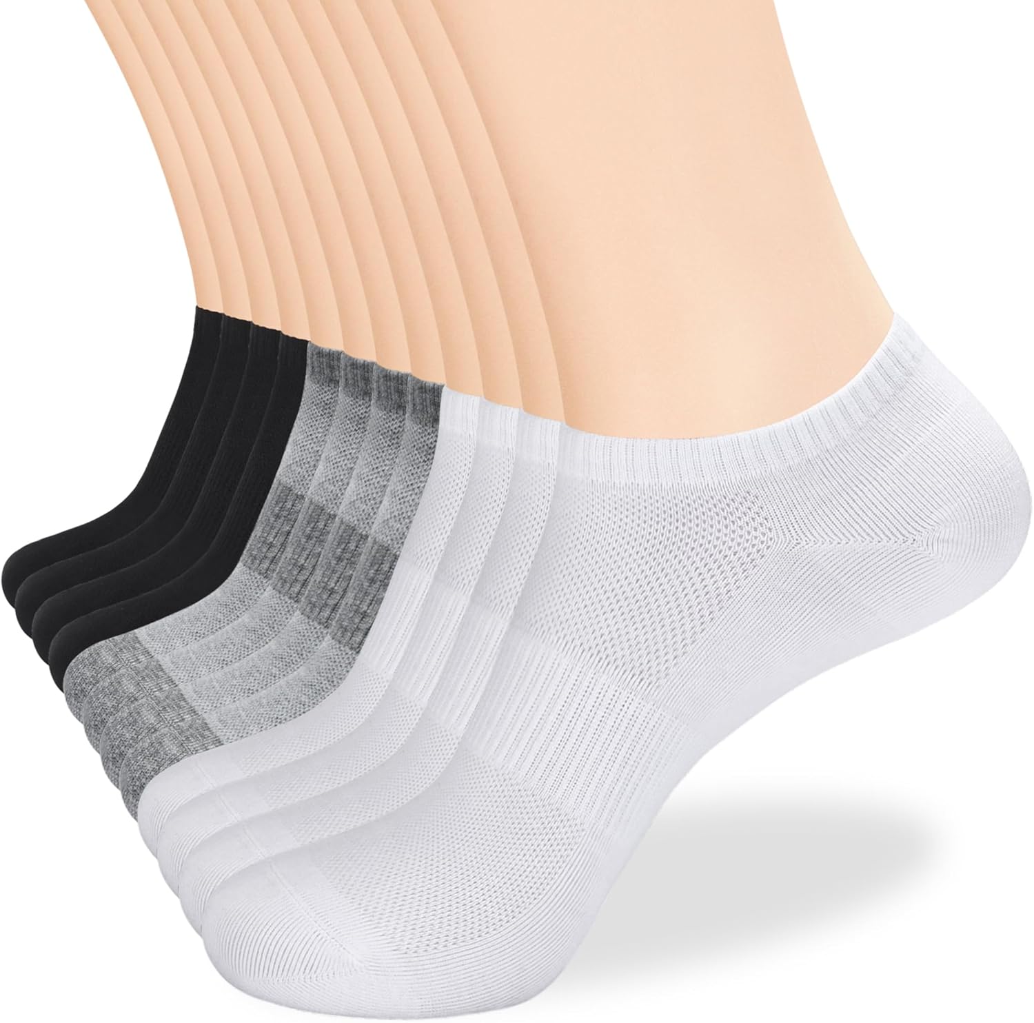 inhees 8 Pairs Ankle Socks Women's and Men Thin Athletic Running Cotton Low Cut No Show Socks