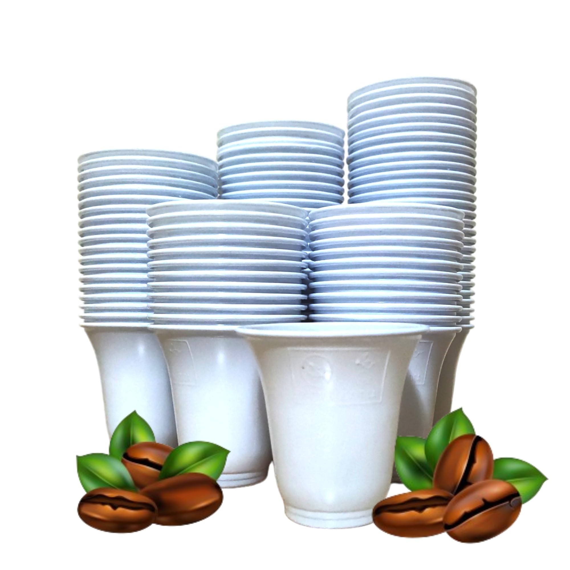 Hermes Shop - 1000 Bicchierini da Caffè Bianchi in Plastica Dura 80cc per Espresso - made in italy
